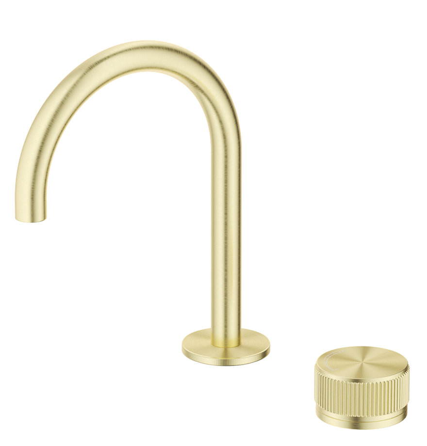 BELLA VISTA MICA FLUTED GOOSENECK HOB BASIN MIXER SET