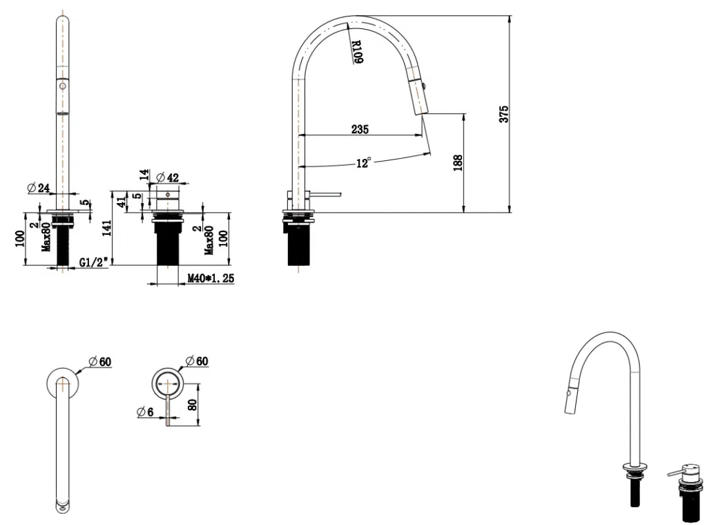 BELLA VISTA MICA PULL-OUT MIXER SET