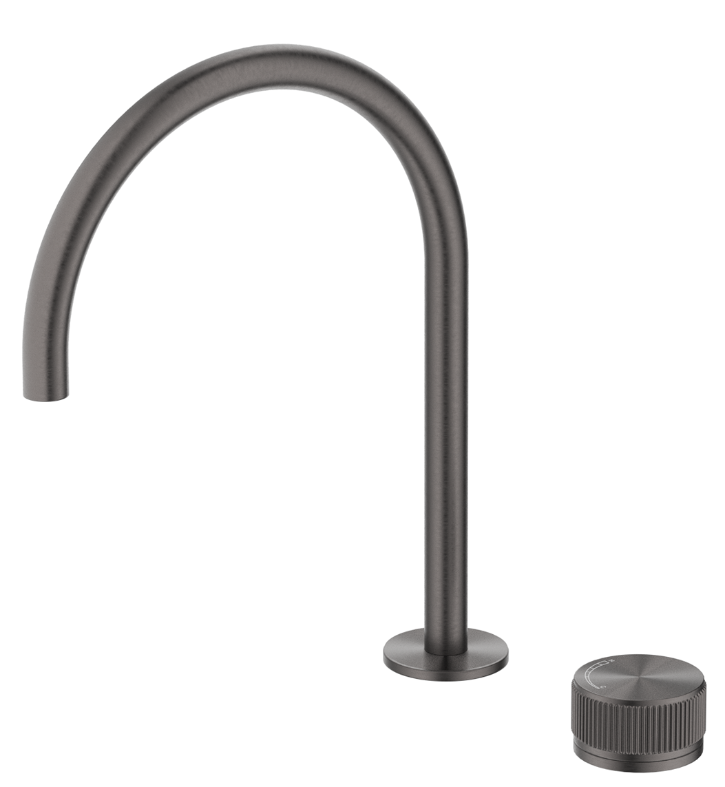 BELLA VISTA MICA FLUTED GOOSENECK HOB SINK/BASIN MIXER SET