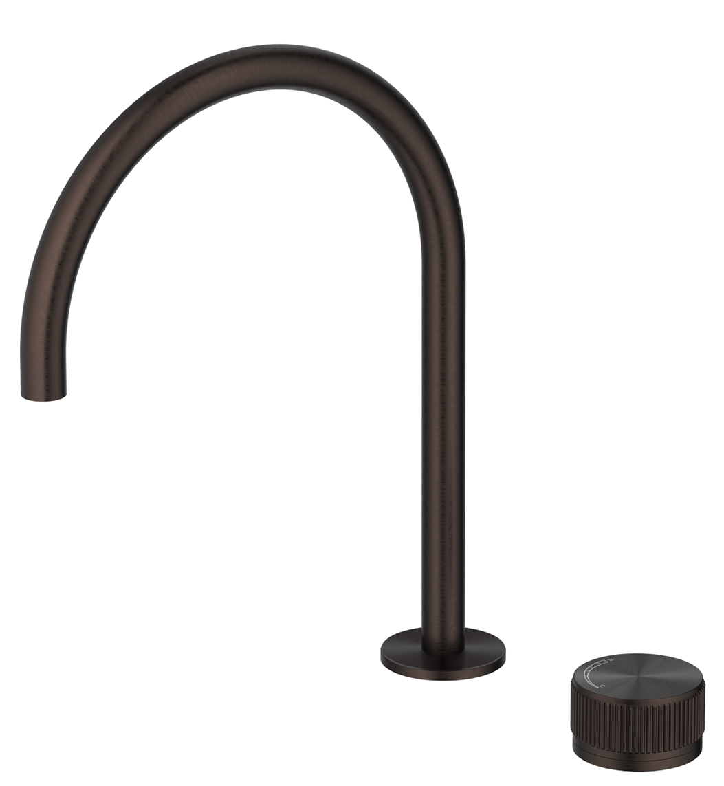 BELLA VISTA MICA FLUTED GOOSENECK HOB SINK/BASIN MIXER SET