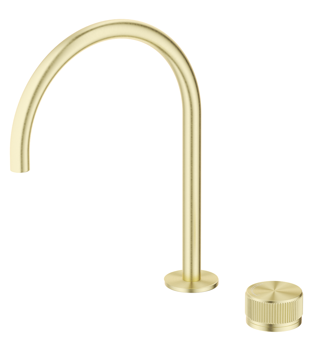 BELLA VISTA MICA FLUTED GOOSENECK HOB SINK/BASIN MIXER SET