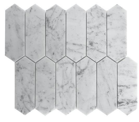LONG HEX CARRARA HONED
