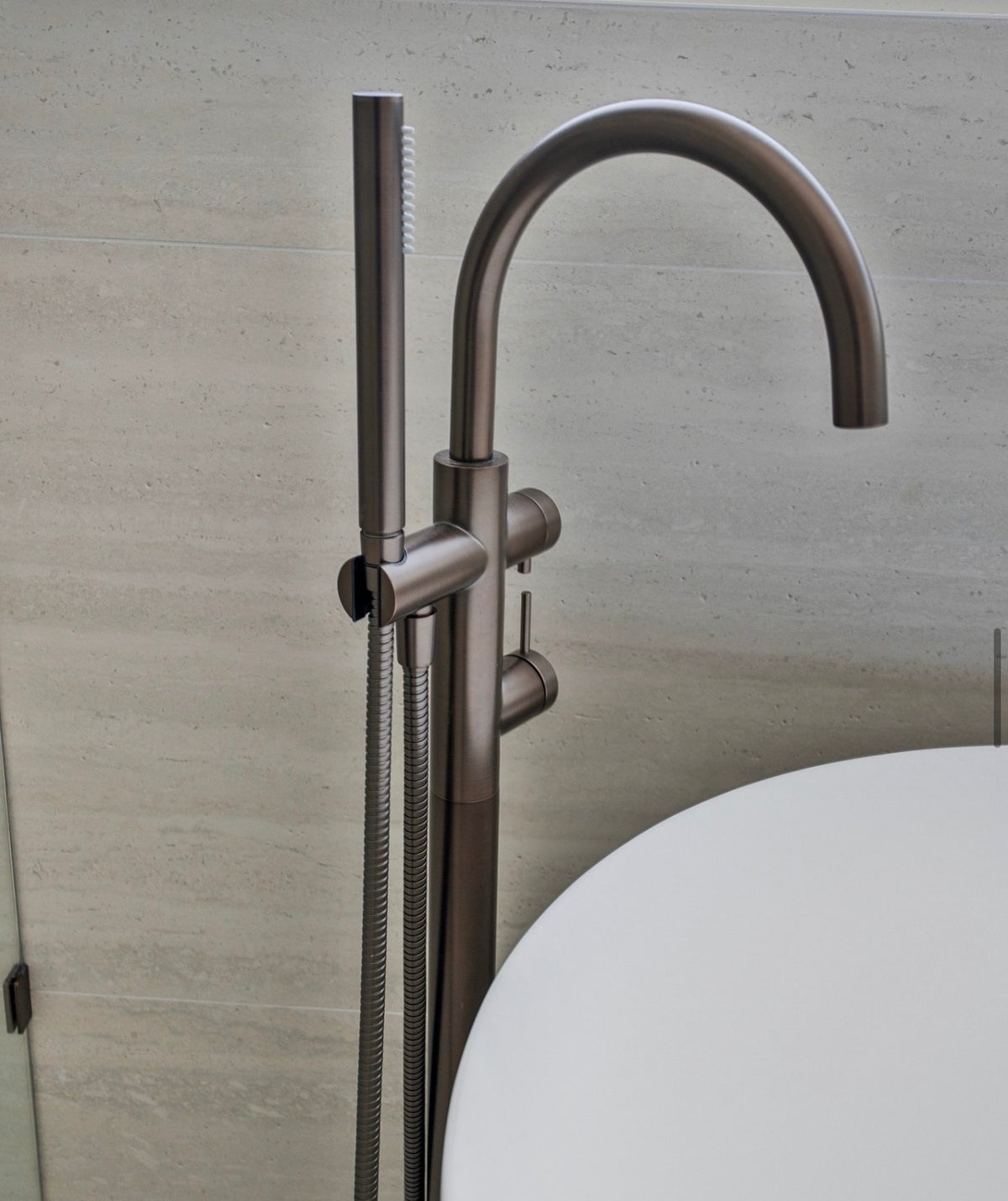 BELLA VISTA MICA FLUTED FREESTANDING BATH MIXER WITH HAND SHOWER- TRIM KIT ONLY