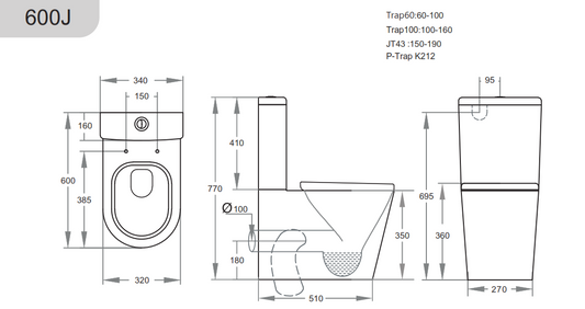 KDK600J Avis Rimless Junior Toilet Suite