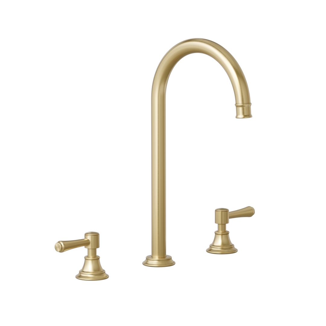 Kingsley Assembly Bench Mounted Set - Brushed Brass