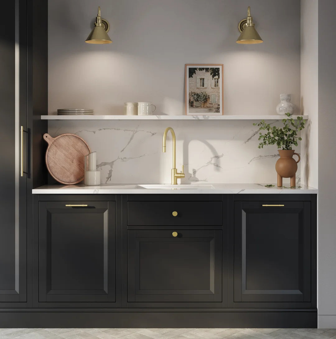 Kingsley Commercial Pull-Out Kitchen Mixer - Brushed Brass