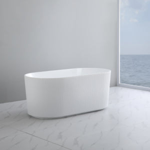 Oval Free Standing Grooved Bathtub