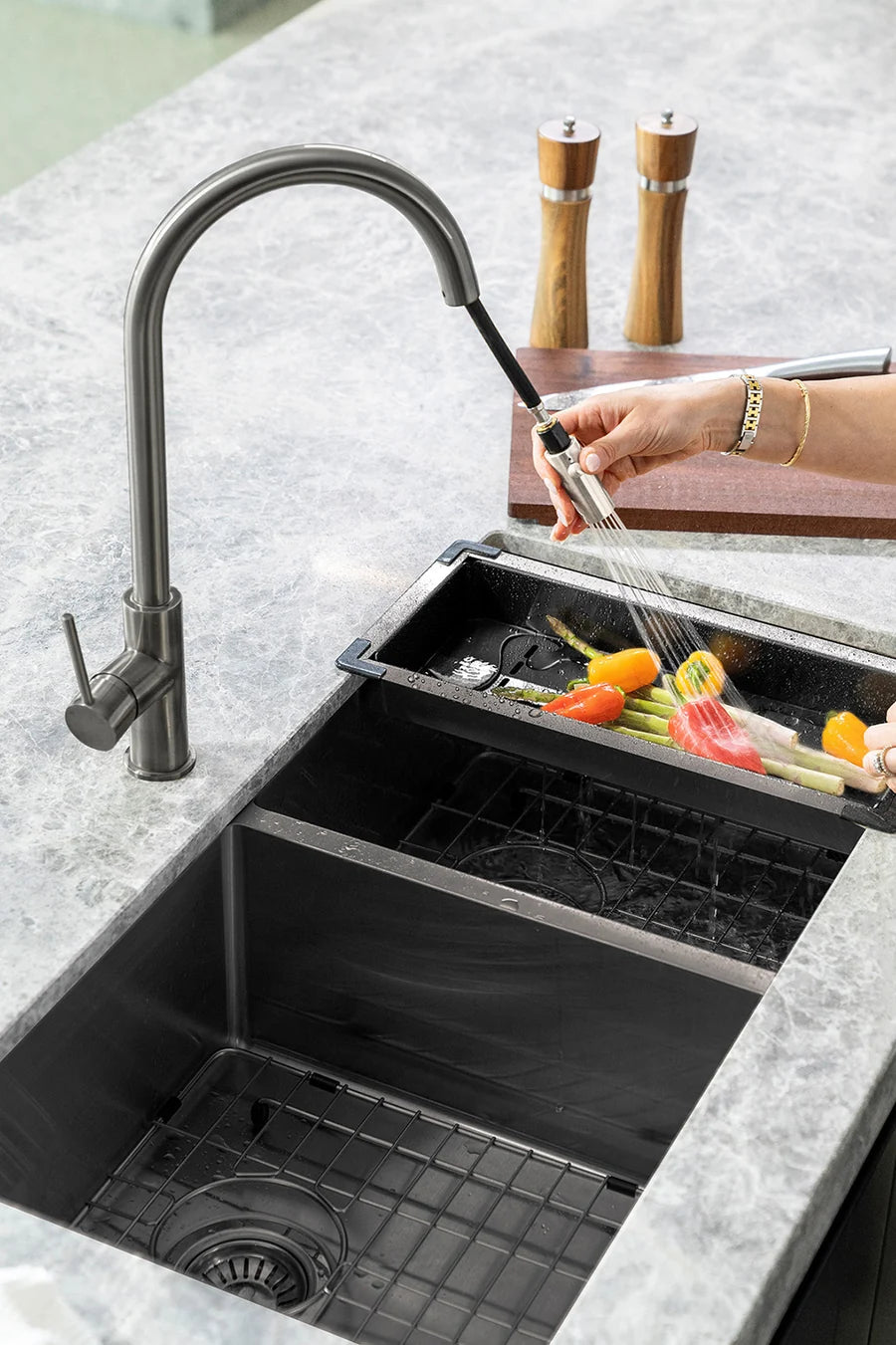 MEIR KITCHEN SINK COLANDER - PVD