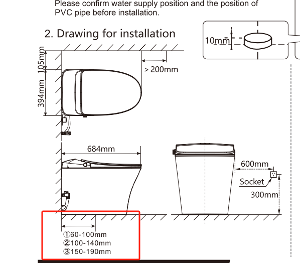 Lesbos Back to Wall Smart Toilet LK-LS318SMWFP