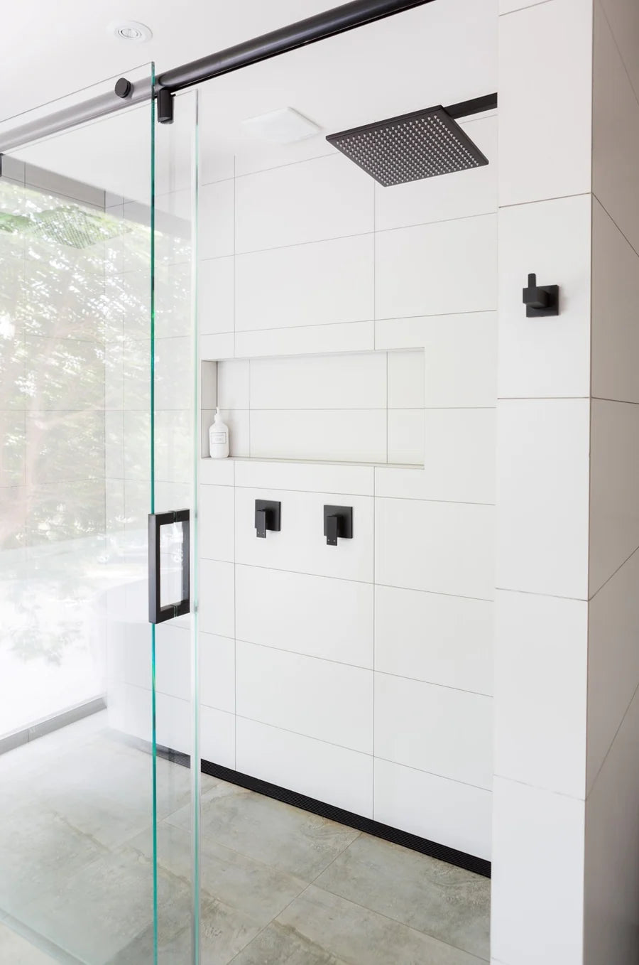 MEIR SQUARE WALL SHOWER W/300MM SHOWER ROSE W/400MM ARM