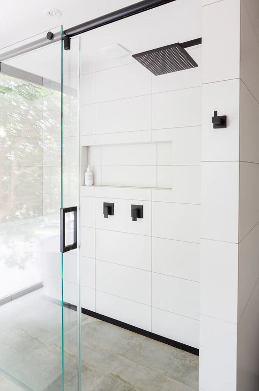 MEIR SQUARE WALL SHOWER W/300MM SHOWER ROSE W/400MM ARM