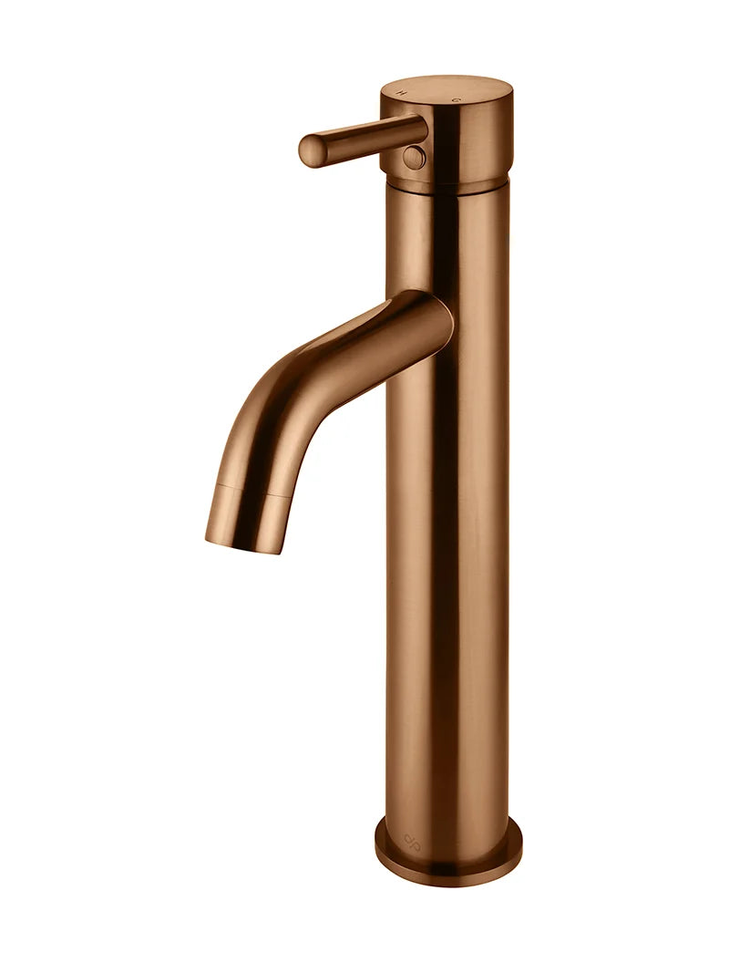 MEIR ROUND TALL BASIN MIXER CURVED