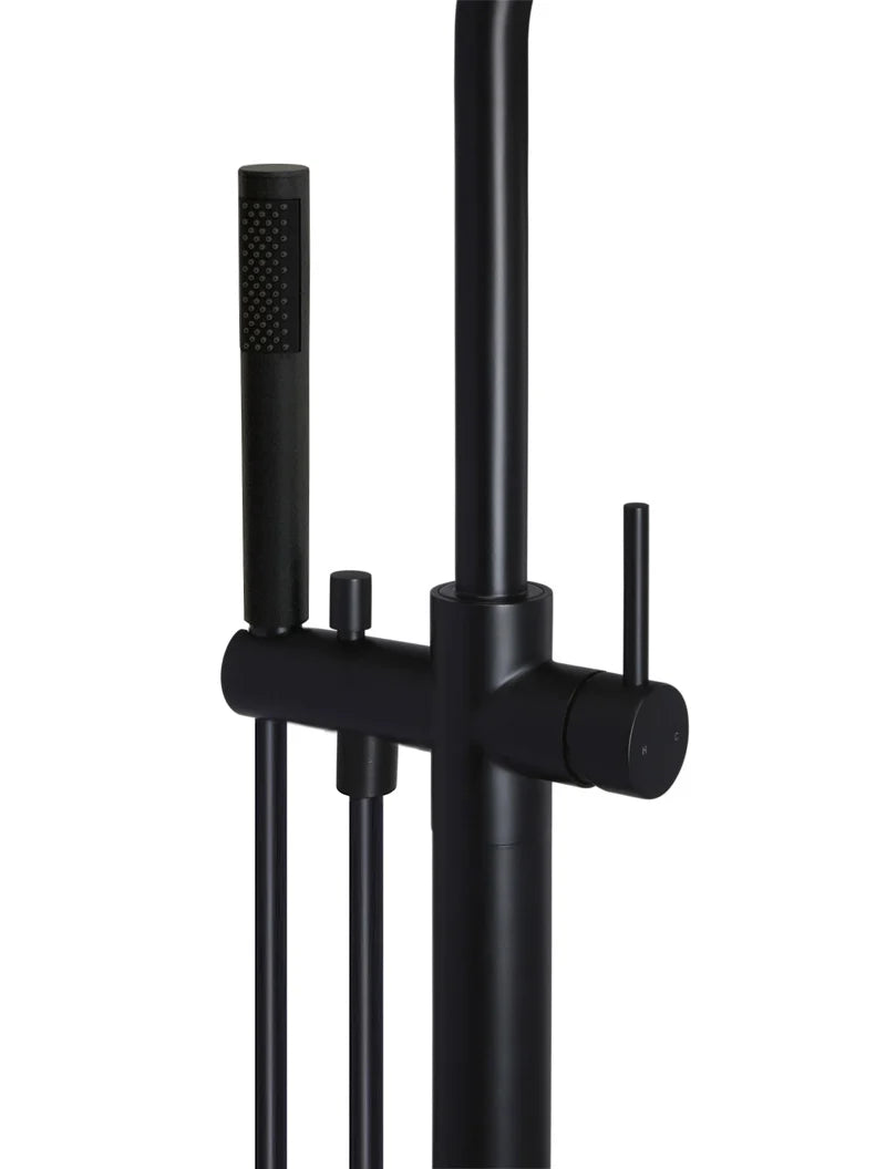 MEIR ROUND PADDLE FREESTANDING BATH SPOUT AND HAND SHOWER