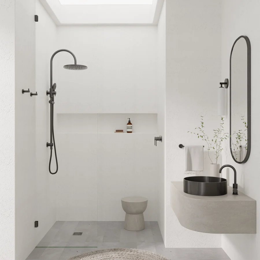 MEIR CURVAE SINGLE TOWEL RAIL 800MM