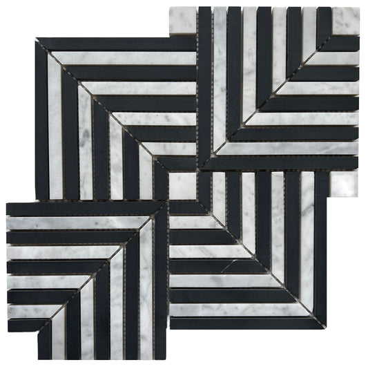 MODERN NERO + CARRARA HONED