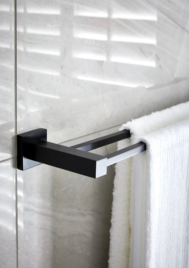 MEIR SQUARE DOUBLE TOWEL RAIL 600MM