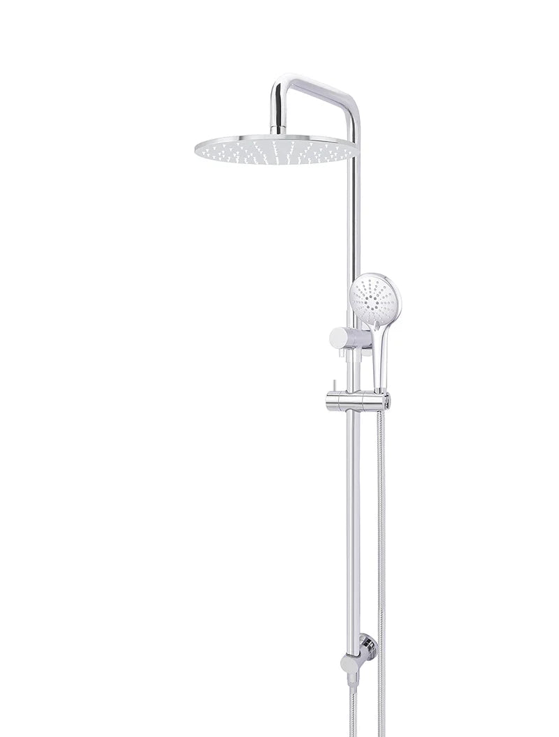 MEIR ROUND COMBINATION SHOWER RAIL, 300MM ROSE, THREE FUNCTION HAND SHOWER