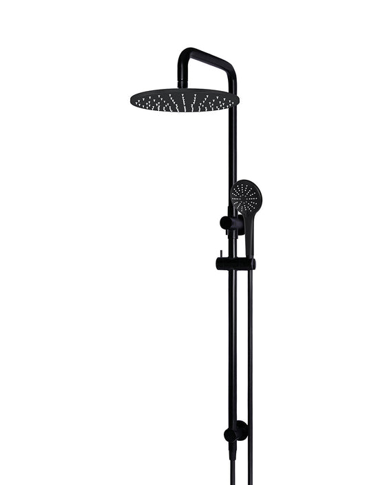 MEIR ROUND COMBINATION SHOWER RAIL, 300MM ROSE, THREE FUNCTION HAND SHOWER