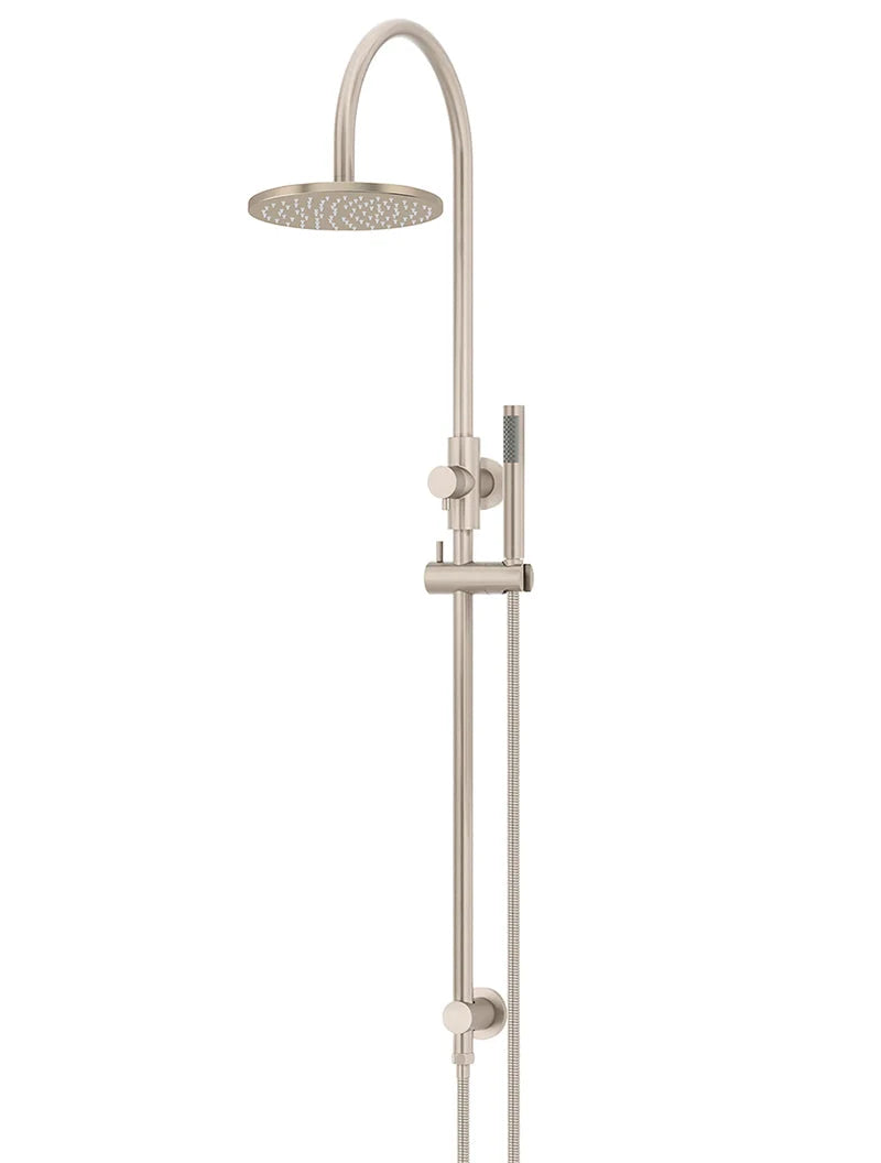 MEIR ROUND GOOSENECK SHOWER SET WITH 200MM ROSE, SINGLE-FUNCTION HAND SHOWER