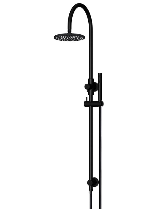 MEIR ROUND GOOSENECK SHOWER SET WITH 200MM ROSE, SINGLE-FUNCTION HAND SHOWER