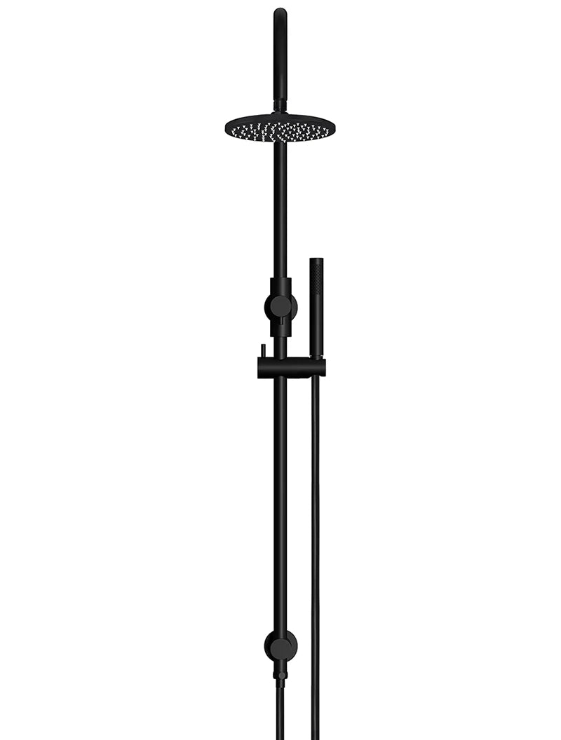 MEIR ROUND GOOSENECK SHOWER SET WITH 200MM ROSE, SINGLE-FUNCTION HAND SHOWER