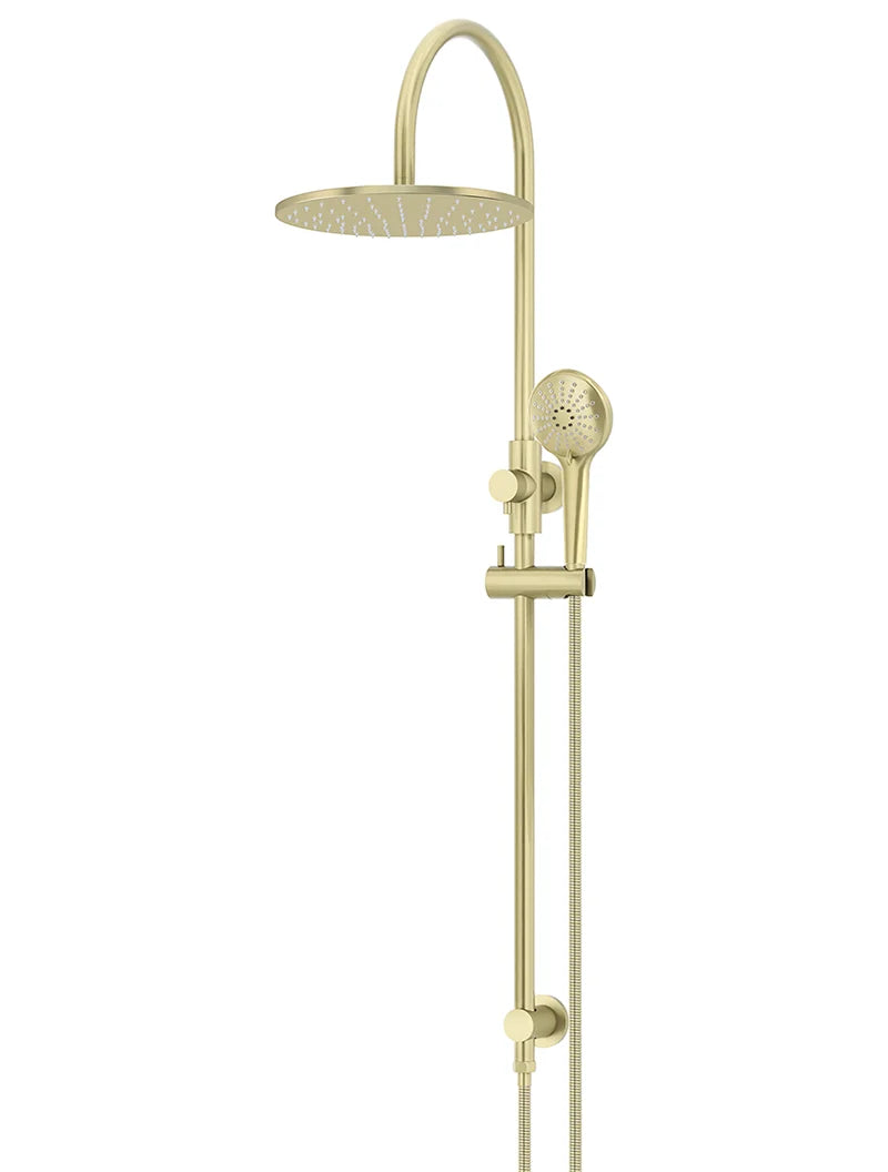 MEIR ROUND GOOSENECK SHOWER SET WITH 300MM ROSE, THREE-FUNCTION HAND SHOWER