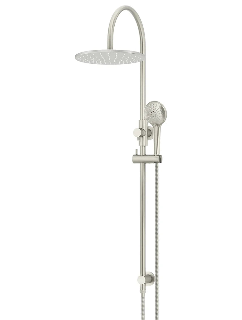 MEIR ROUND GOOSENECK SHOWER SET WITH 300MM ROSE, THREE-FUNCTION HAND SHOWER