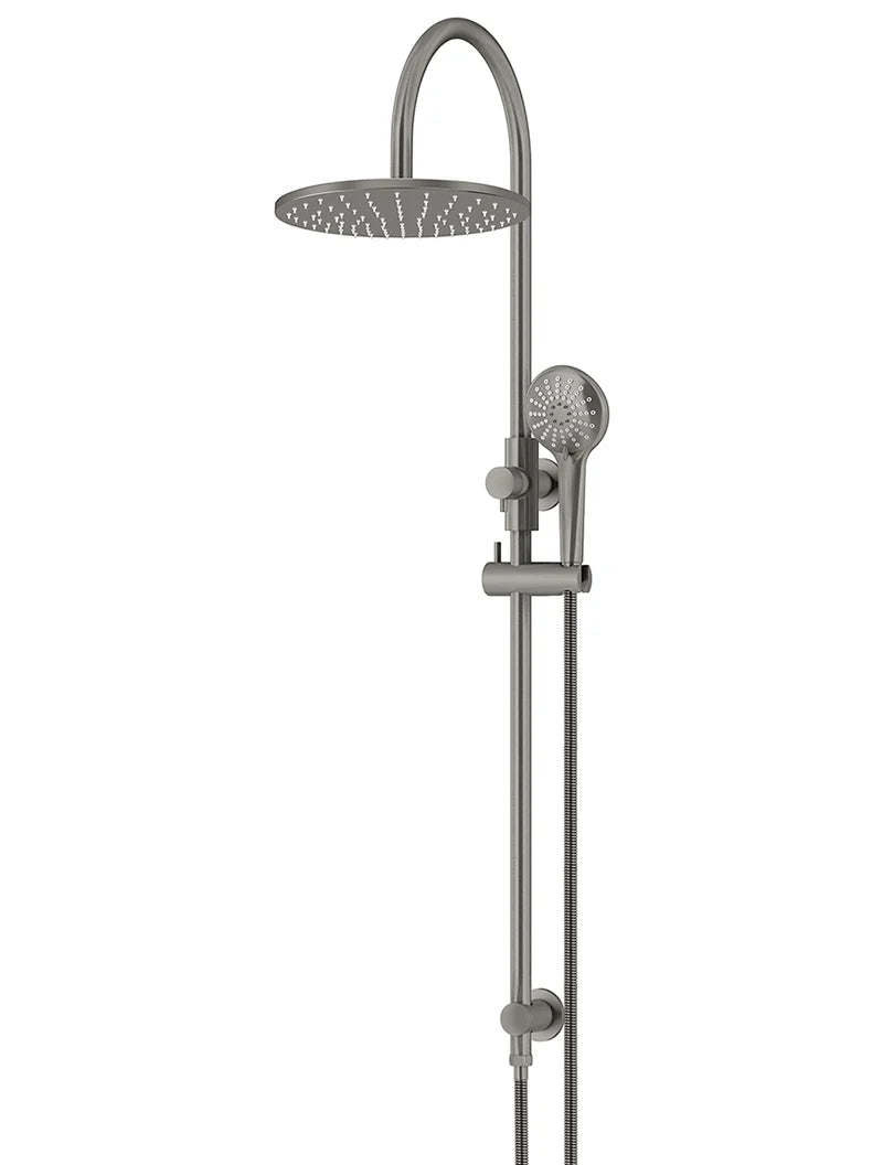 MEIR ROUND GOOSENECK SHOWER SET WITH 300MM ROSE, THREE-FUNCTION HAND SHOWER