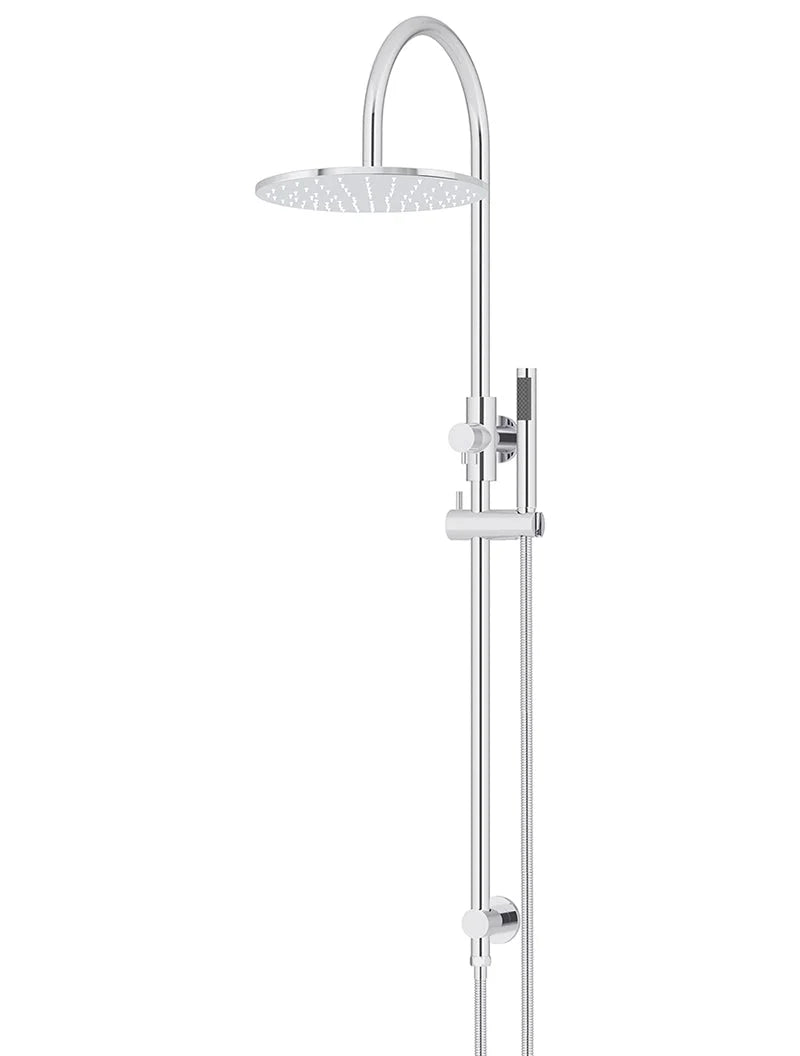 MEIR ROUND GOOSENECK SHOWER SET WITH 300MM ROSE, SINGLE-FUNCTION HAND SHOWER
