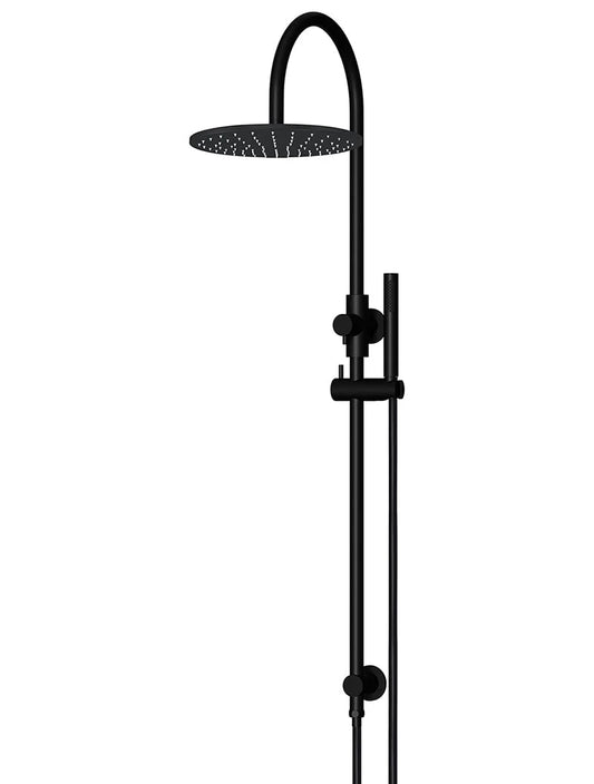 MEIR ROUND GOOSENECK SHOWER SET WITH 300MM ROSE, SINGLE-FUNCTION HAND SHOWER