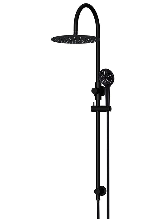 MEIR ROUND GOOSENECK SHOWER SET WITH 300MM ROSE, THREE-FUNCTION HAND SHOWER