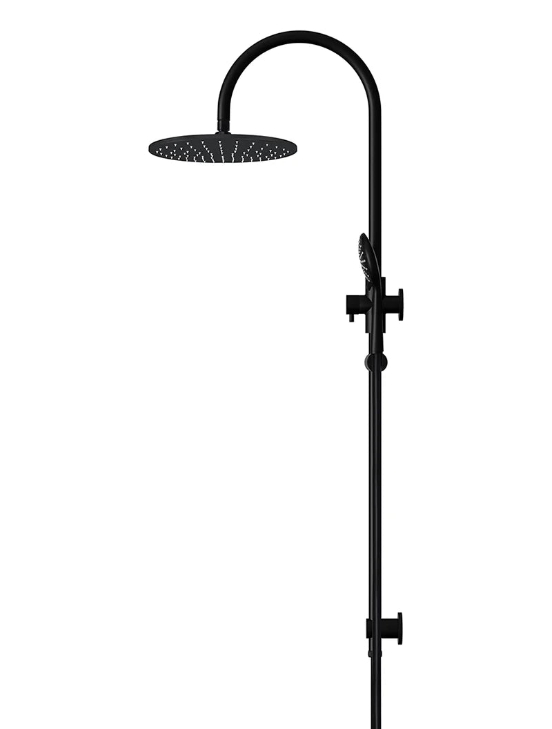 MEIR ROUND GOOSENECK SHOWER SET WITH 300MM ROSE, THREE-FUNCTION HAND SHOWER