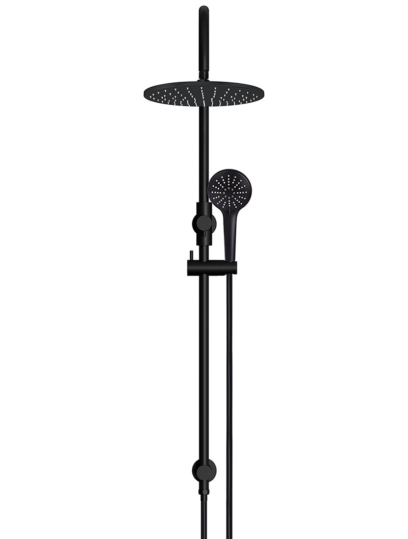 MEIR ROUND GOOSENECK SHOWER SET WITH 300MM ROSE, THREE-FUNCTION HAND SHOWER