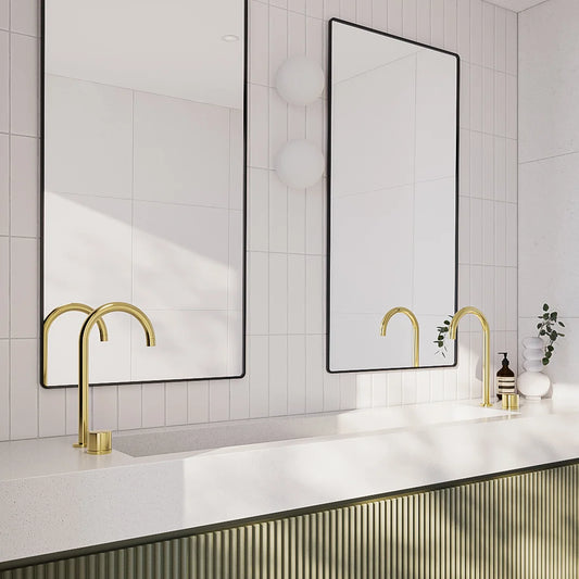 Milani Swivel Hob Mixer Set - Brushed Brass