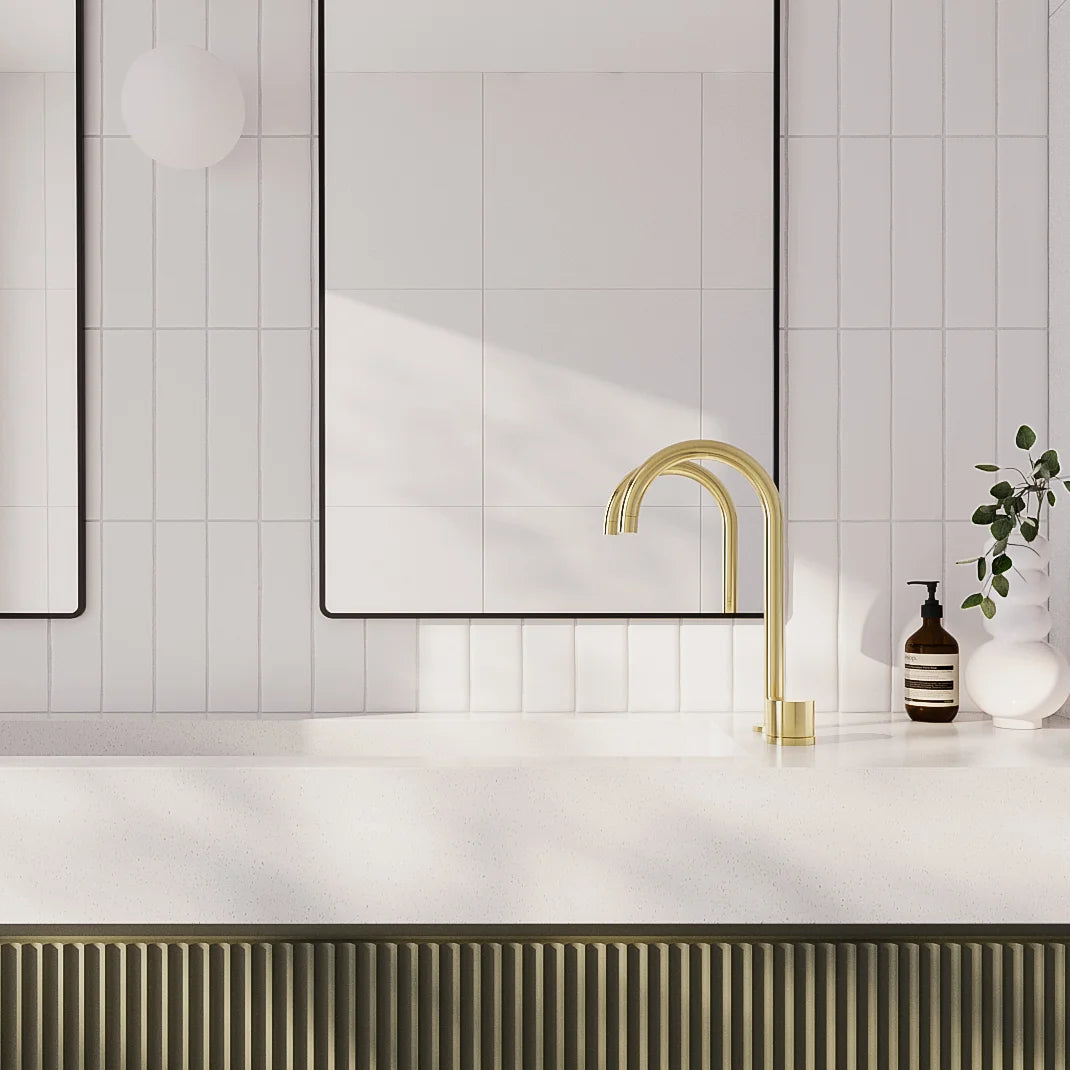 Milani Swivel Hob Mixer Set - Brushed Brass