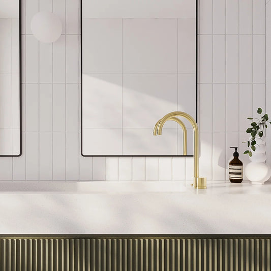 Milani Swivel Hob Mixer Set - Brushed Brass