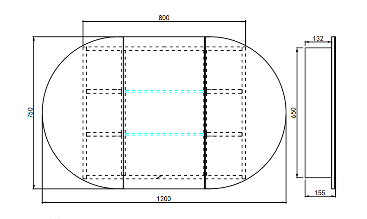 Olivia LED Mirror Cabinet OPLSV1275MB-LED