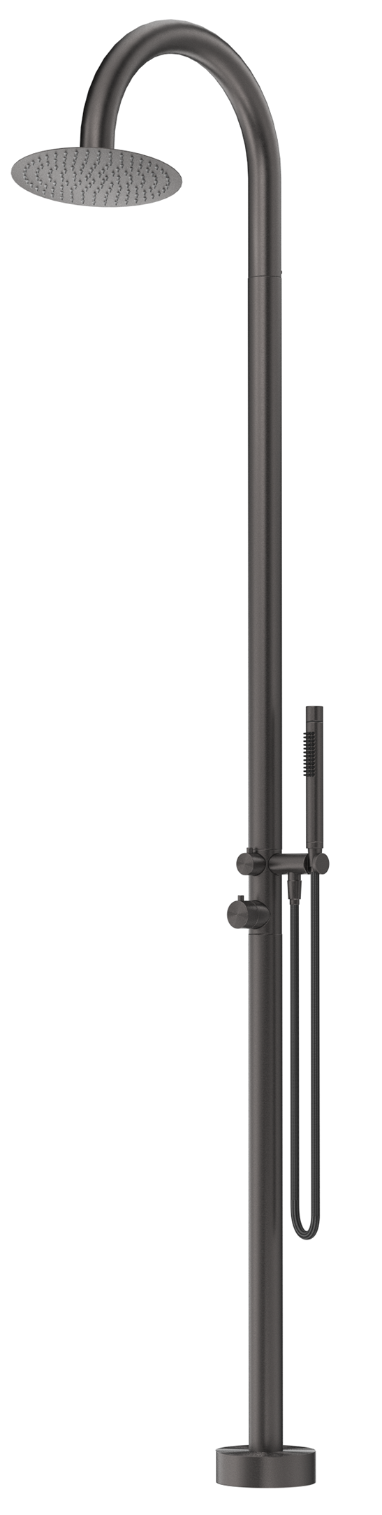 BELLA VISTA MICA GOOSENECK FREESTANDING OUTDOOR SHOWER