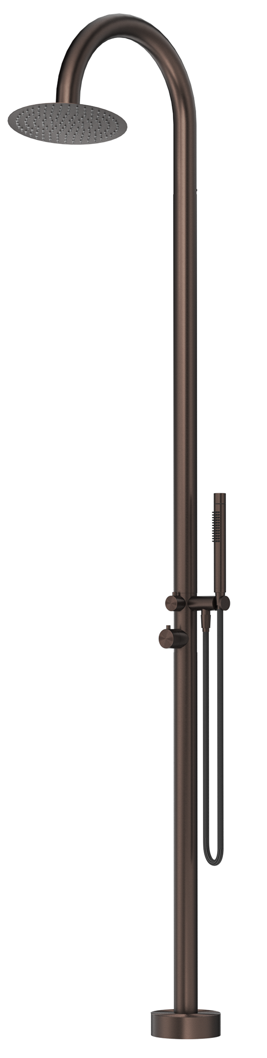 BELLA VISTA MICA GOOSENECK FREESTANDING OUTDOOR SHOWER