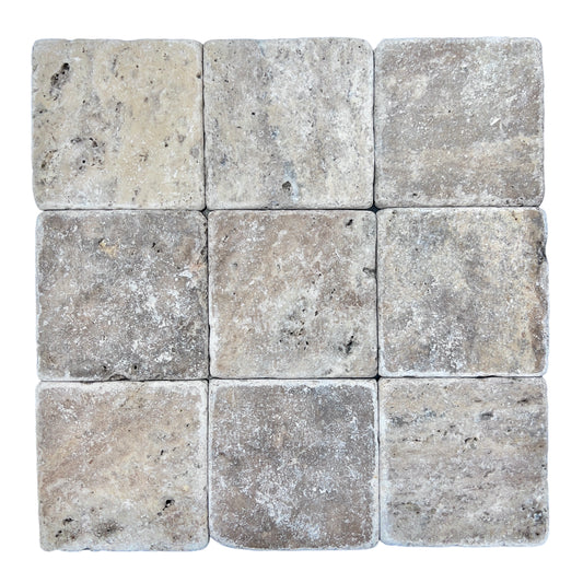 TRAVERTINE SILVER 100 TUMBLED