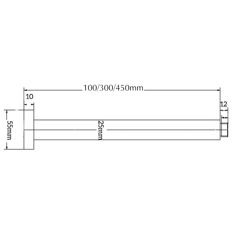 BELLA VISTA SHOWER CEILING ARM 100MM