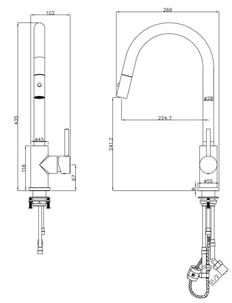 BELLA VISTA LVB MICA PULL-OUT SINK MIXER