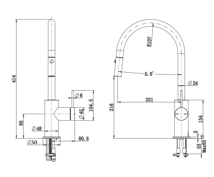 BELLA VISTA MICA PULL-OUT SINK MIXER