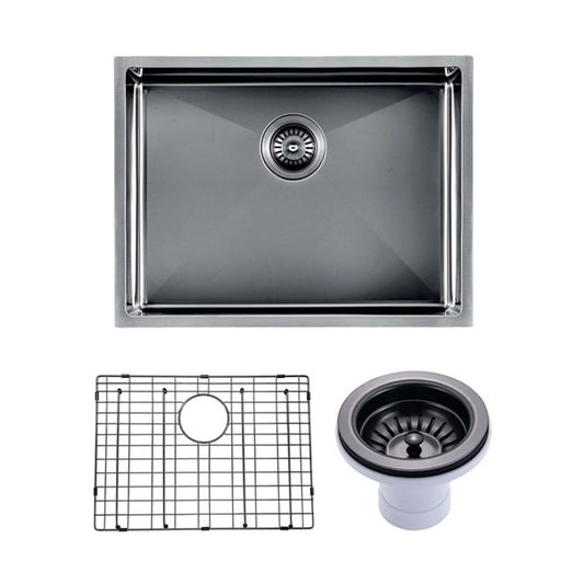 600x450x230mm Gunmetal Stainless Steel PVD Single Bowl Kitchen Sink