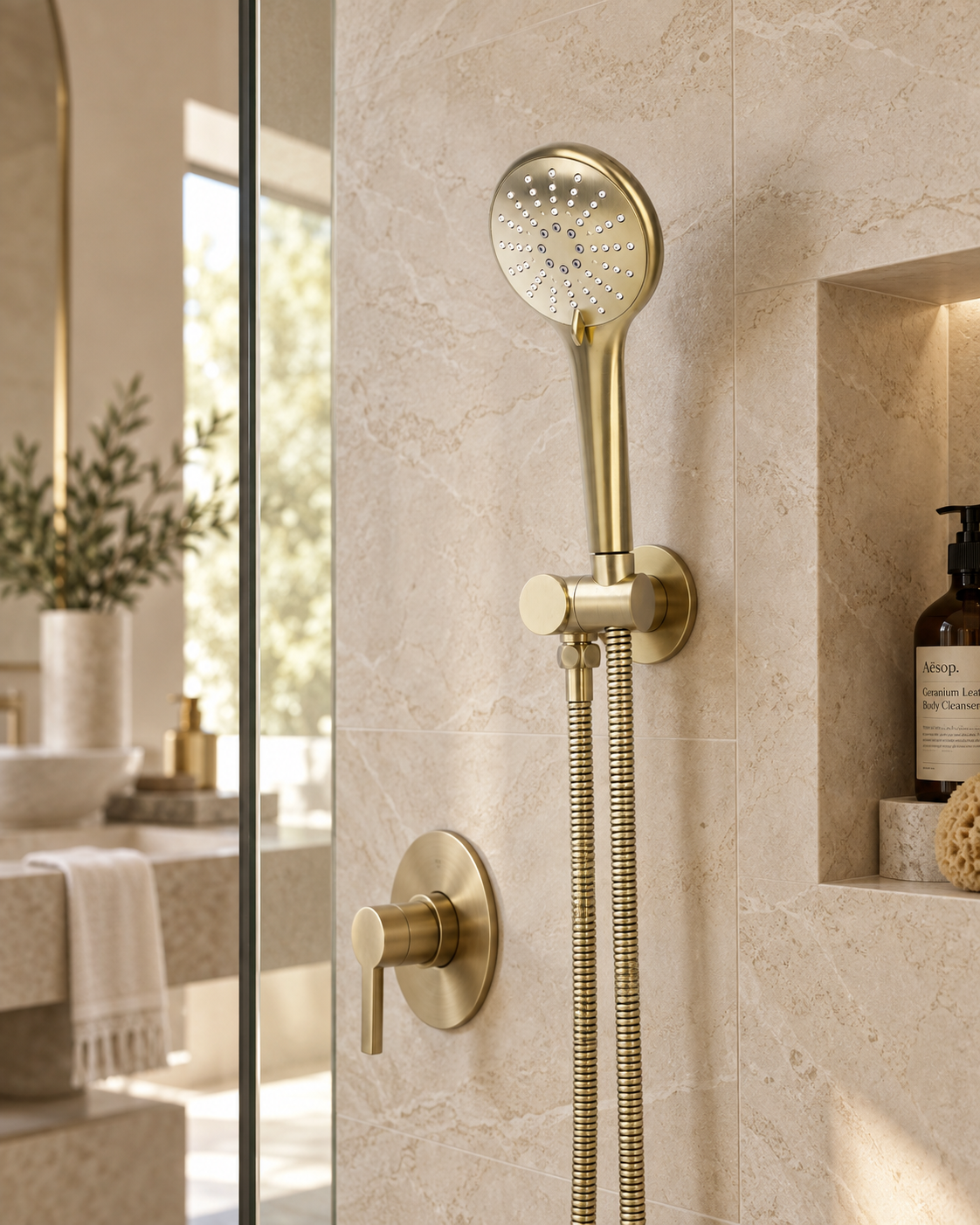 MEIR  ROUND HAND SHOWER ON SWIVEL BRACKET