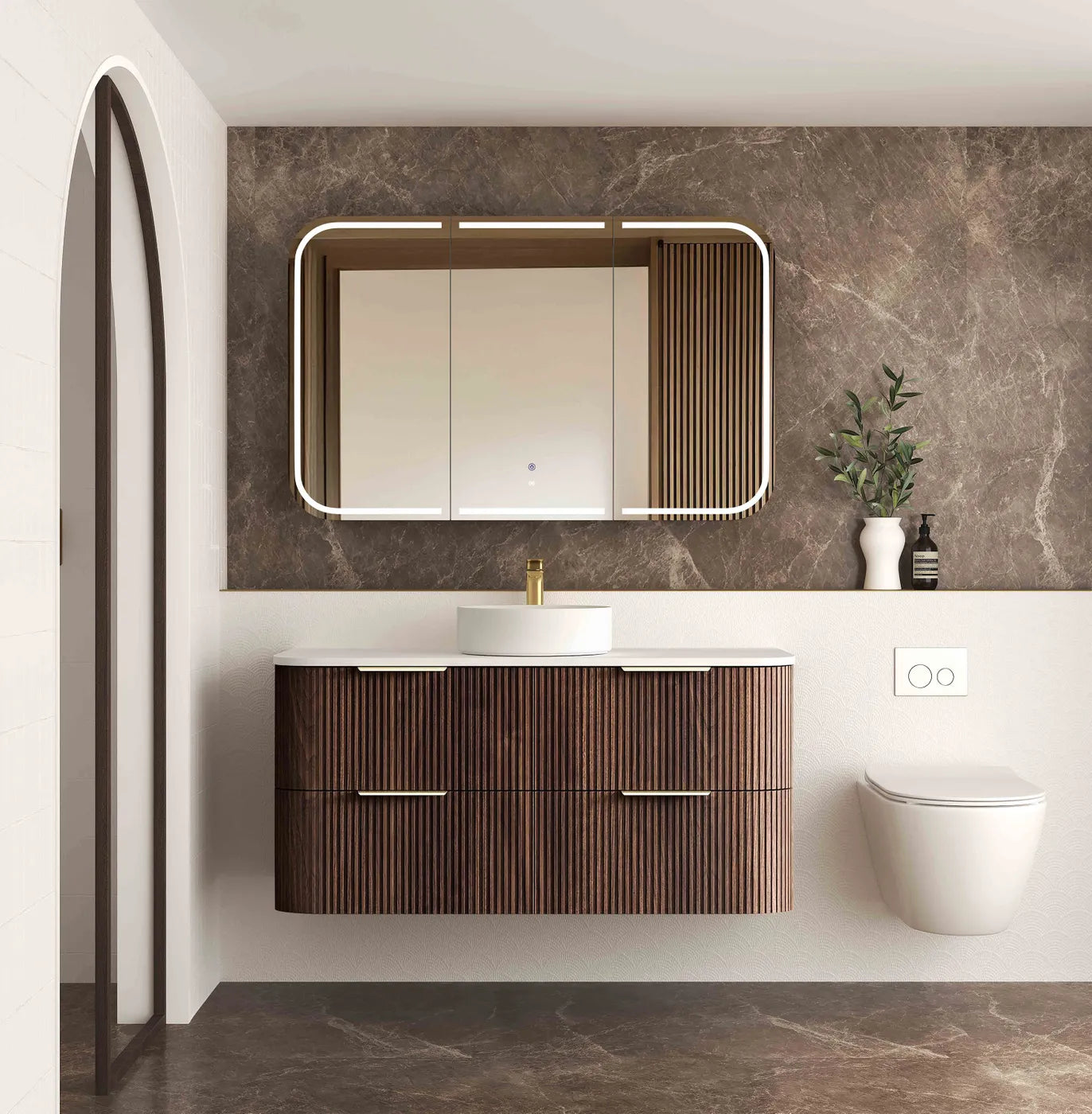 Havana Walnut Wall Hung Vanity