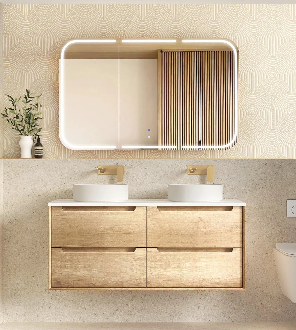Byron Natural Oak Wall Hung Vanity