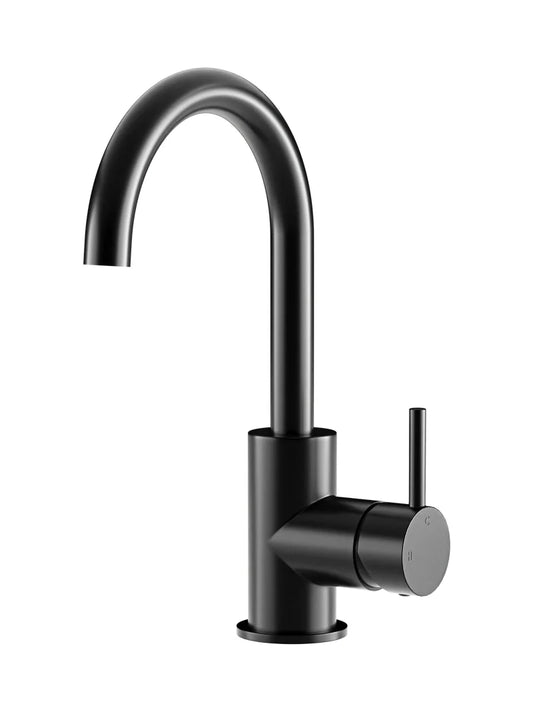 MEIR ROUND GOOSENECK BASIN MIXER WITH COLD START