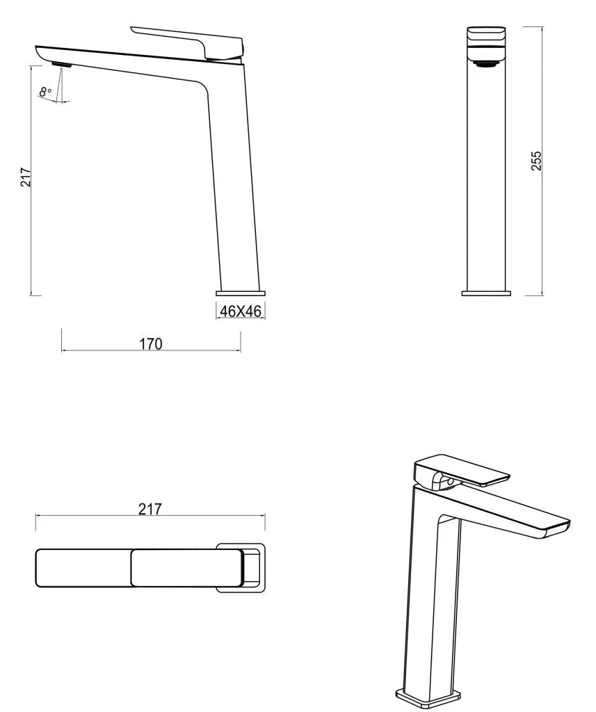 BELLA VISTA TIAGO TALL BASIN MIXER